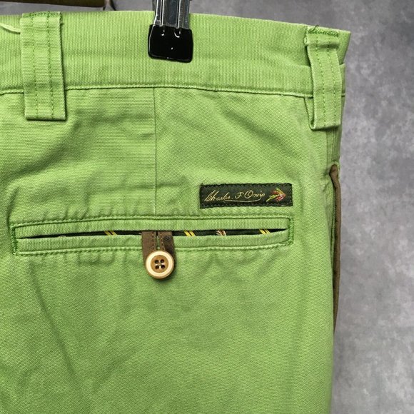 Orvis Mens Cargo Shorts size 36 Green Canvas Cotton Flat Front Signature - Picture 7 of 16